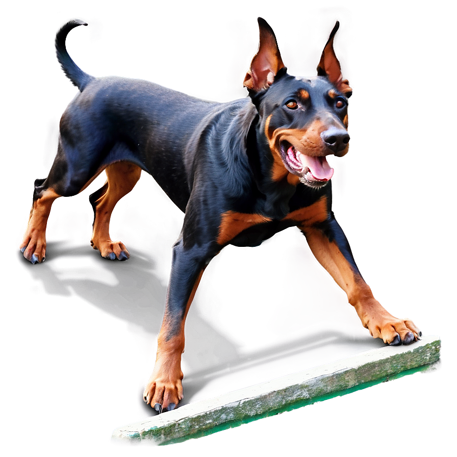 Doberman In Action Png 97