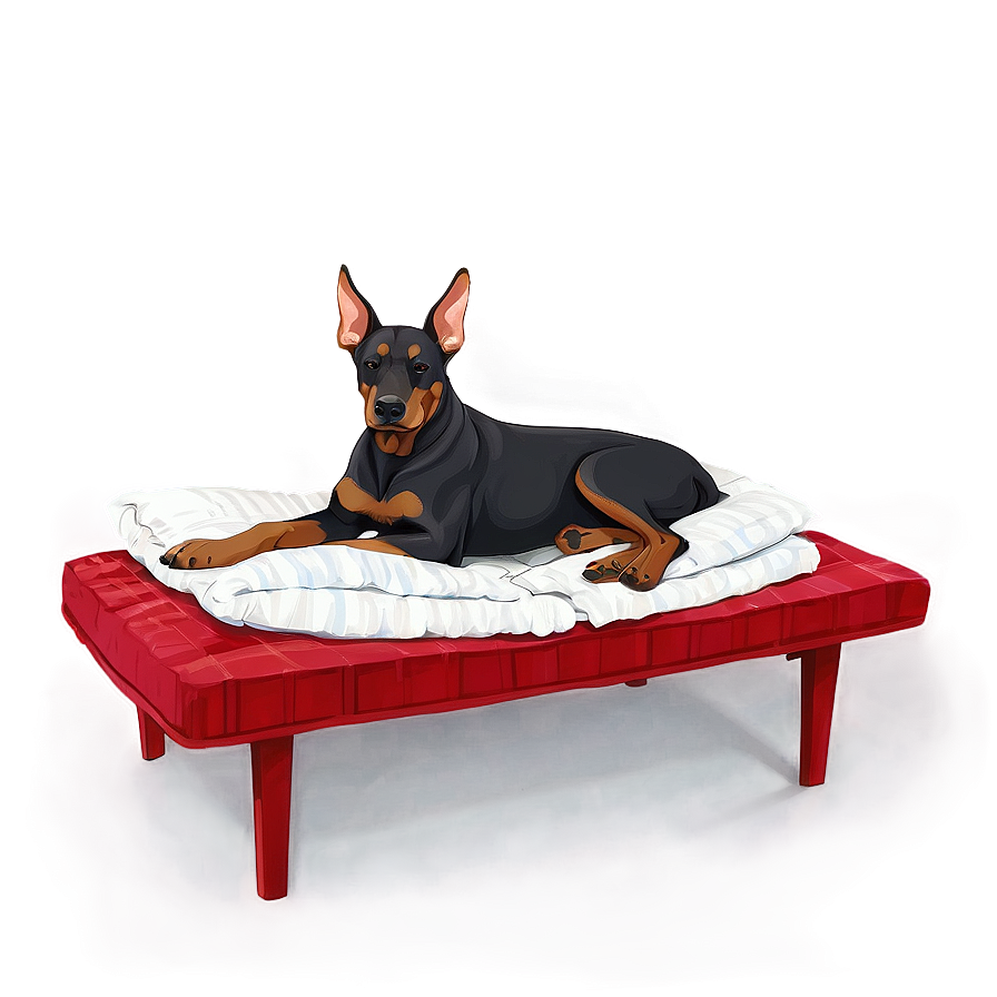 Doberman In Bed Png 15