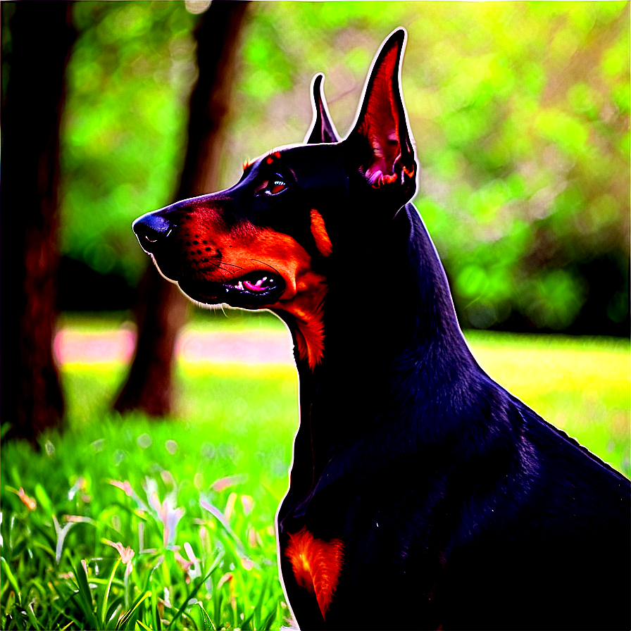 Doberman In Nature Png 78