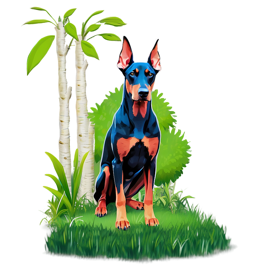 Doberman In Nature Png Ptv18