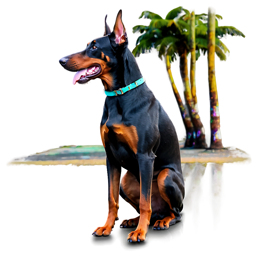 Doberman In Park Png Dla