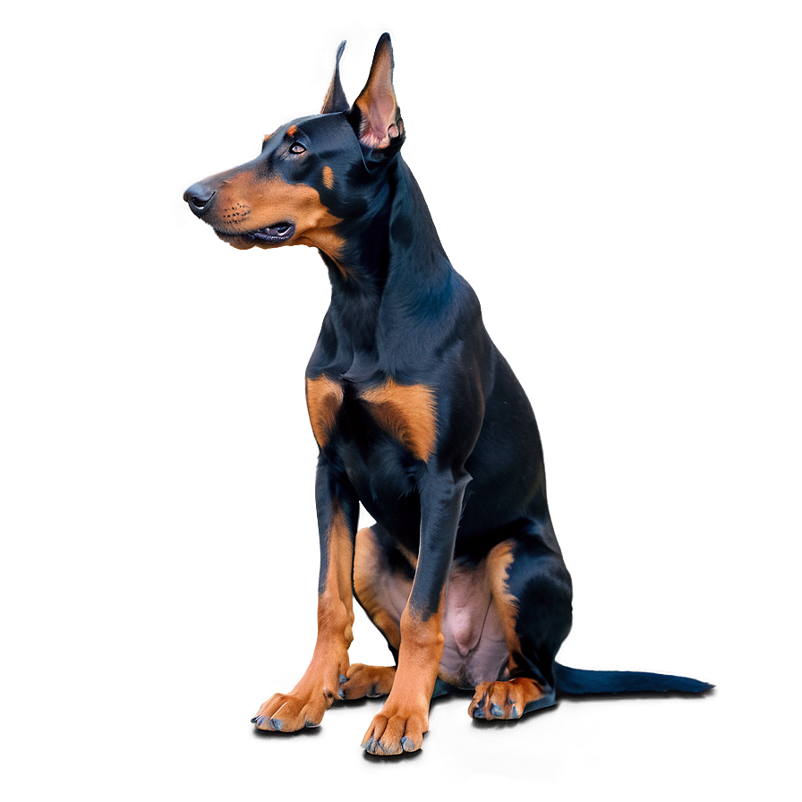 Doberman Sitting Png 06252024