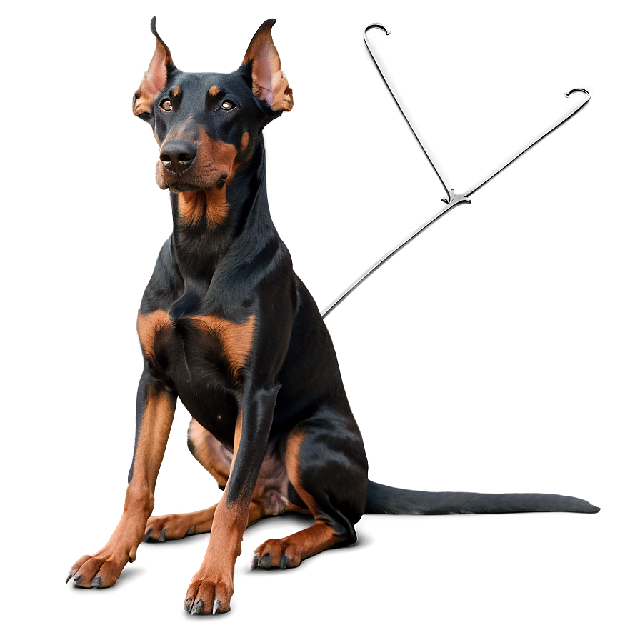 Doberman Sitting Png 06252024