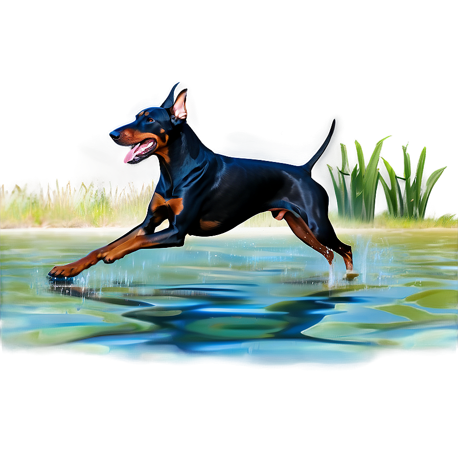 Doberman Swimming Png 66