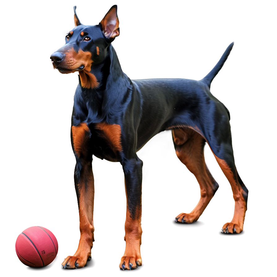 Doberman With Ball Png 06252024