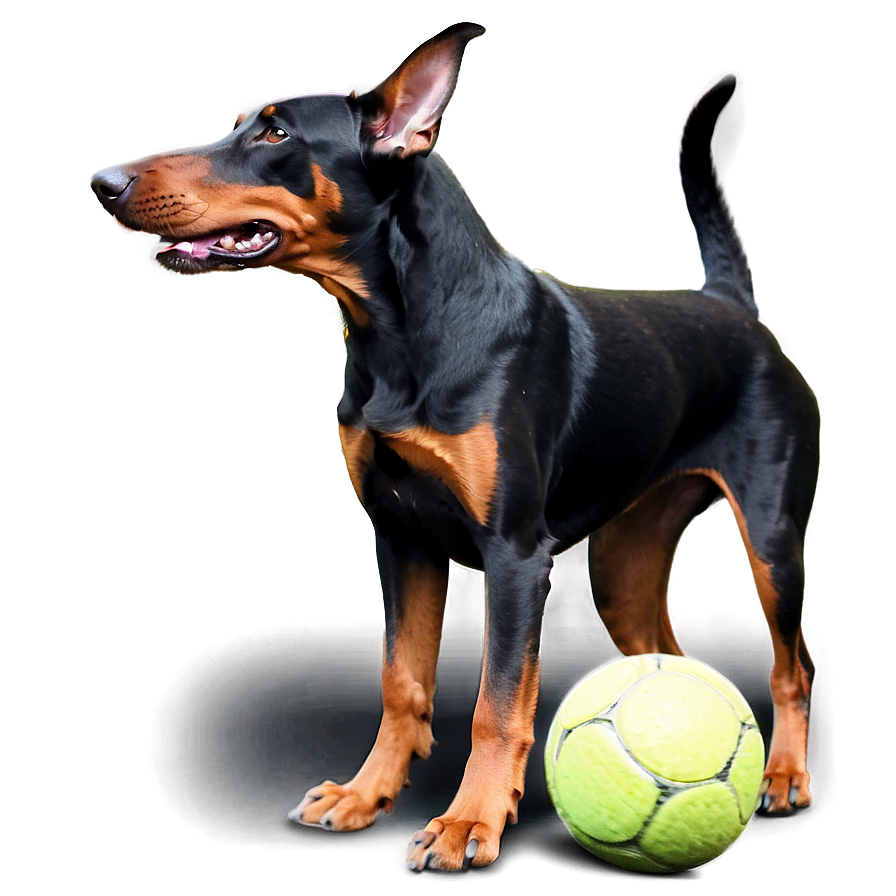 Doberman With Ball Png 06252024