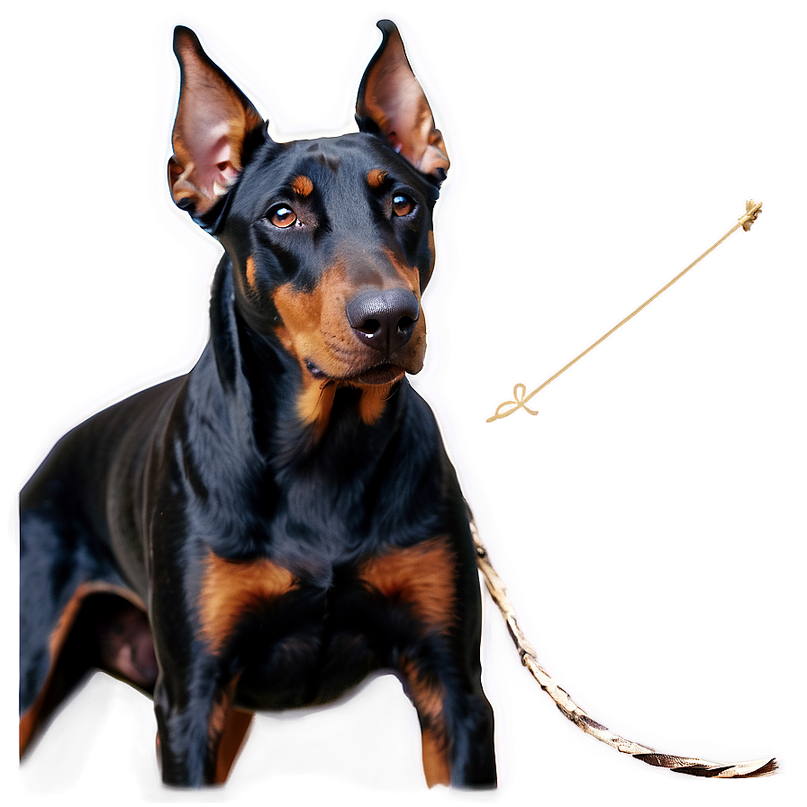 Doberman With Bow Png 06252024