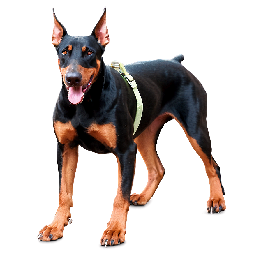 Doberman With Leash Png Fxr41