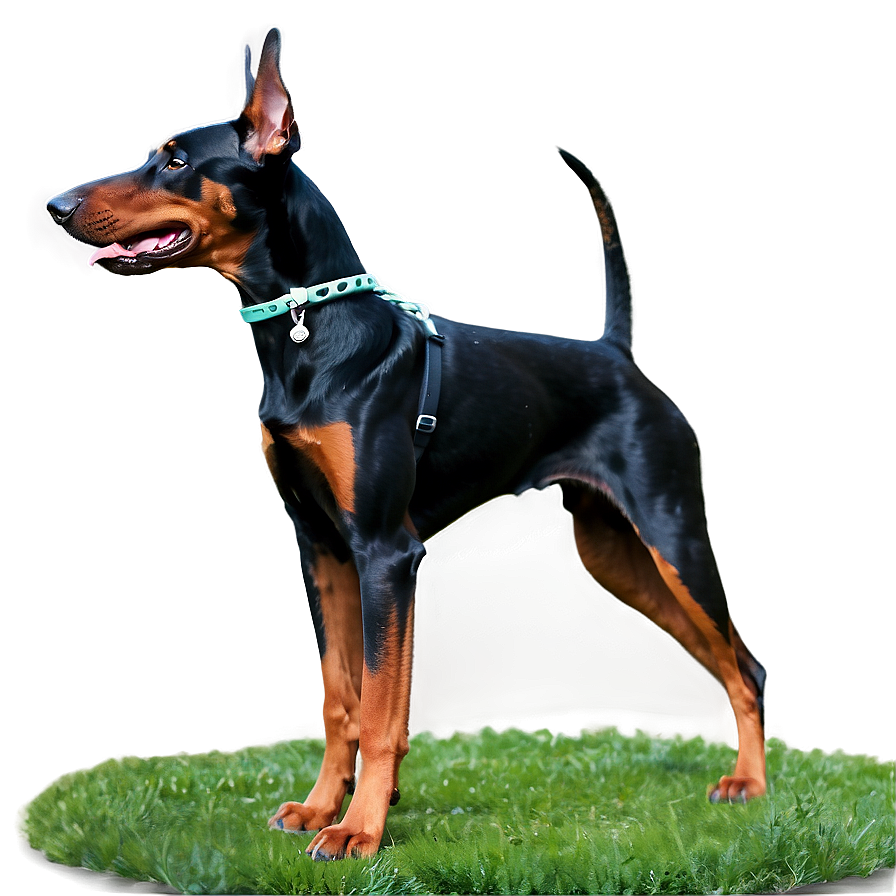 Doberman With Leash Png Qfj