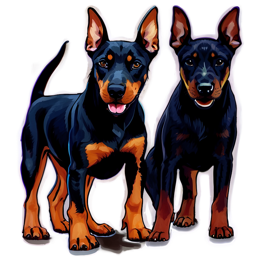 Doberman With Puppies Png 06252024