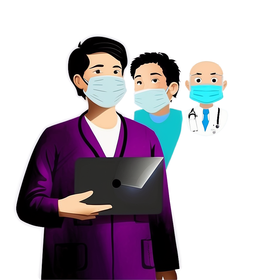 Doctor Cartoon Wearing Mask Png Glf33