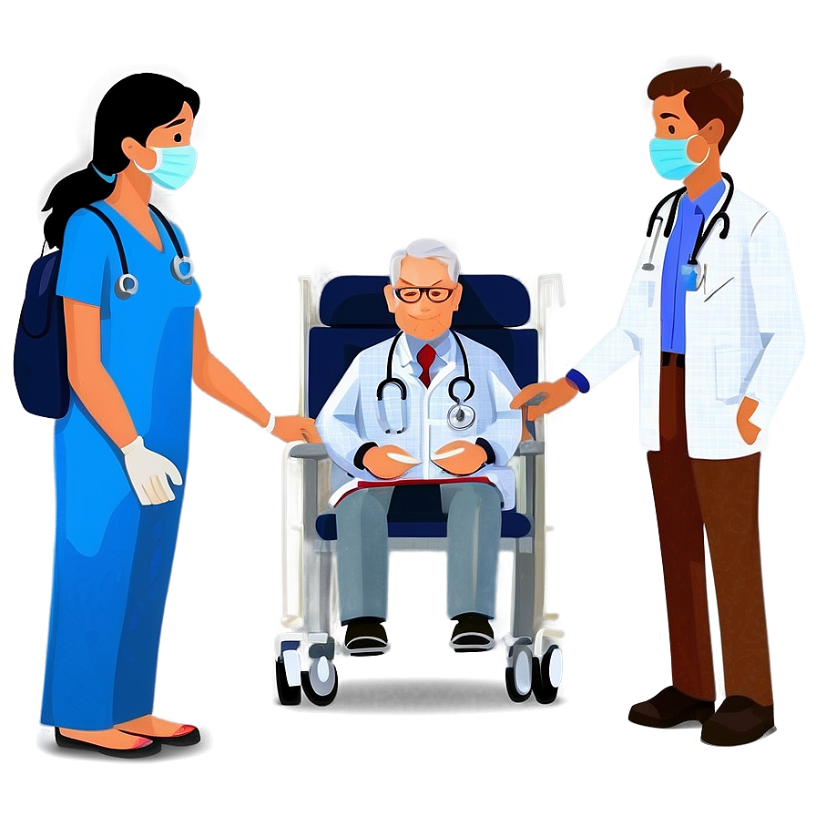 Doctor Cartoon With Patients Png Nyh12