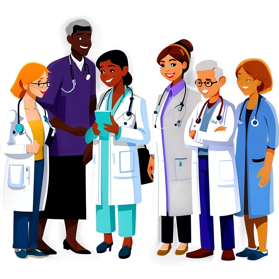 Doctor Cartoon With Patients Png Pit24