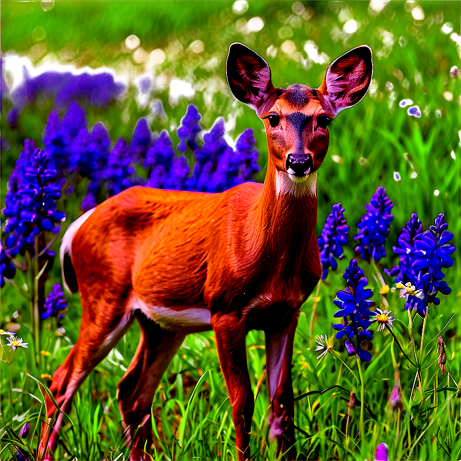 Doe Among Wildflowers Png 42