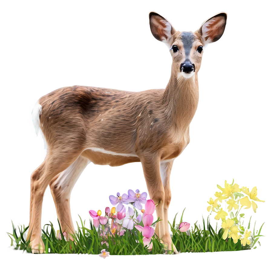 Doe In Spring Flowers Png 17