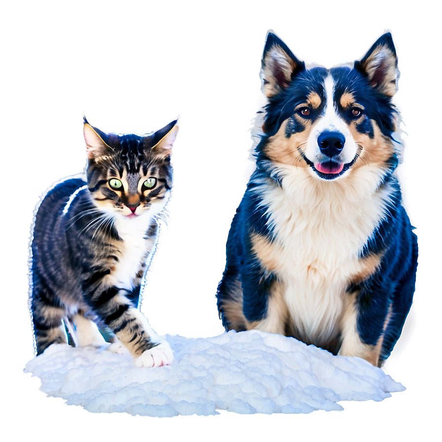 Dog And Cat In Snow Png Jbl