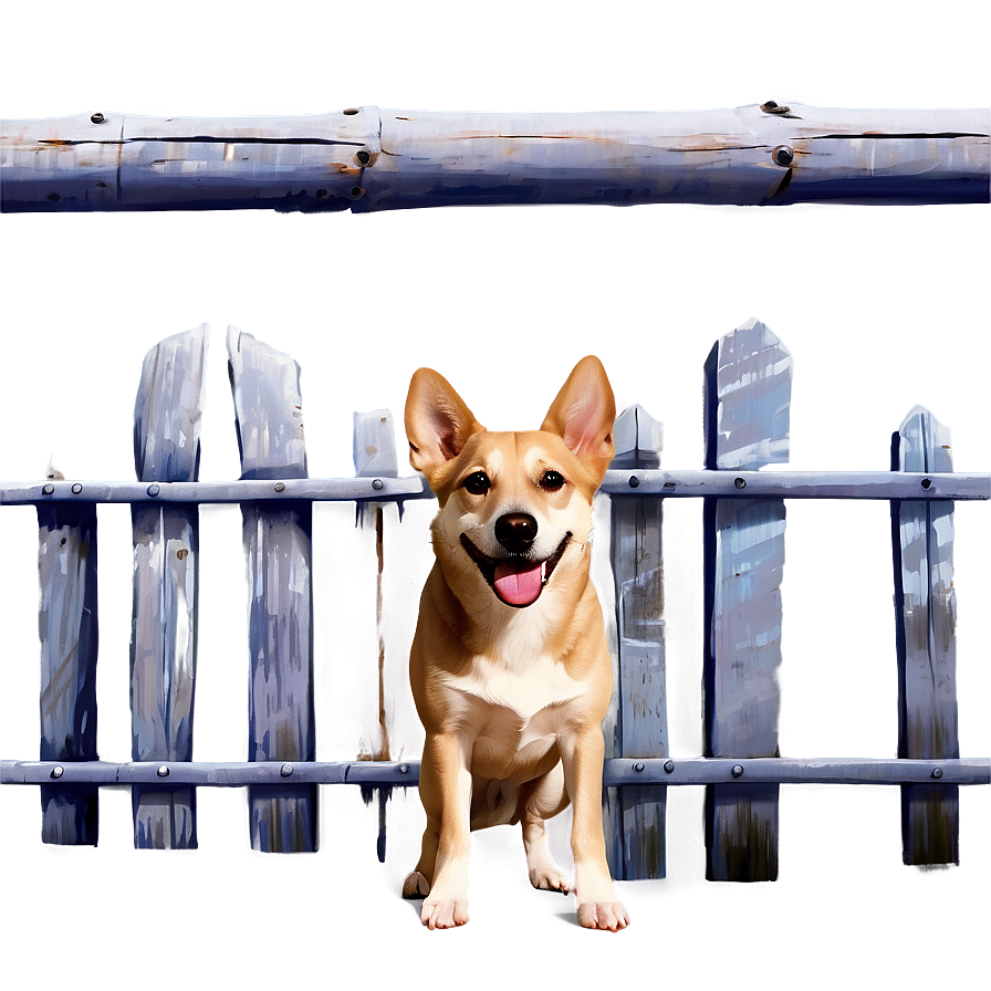 Dog Barking Behind Fence Png Kfe44