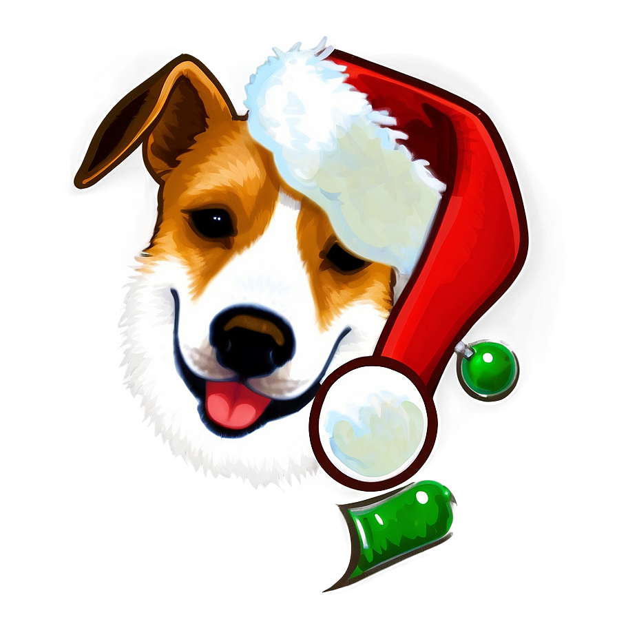 Dog Face With Santa Hat Png 40