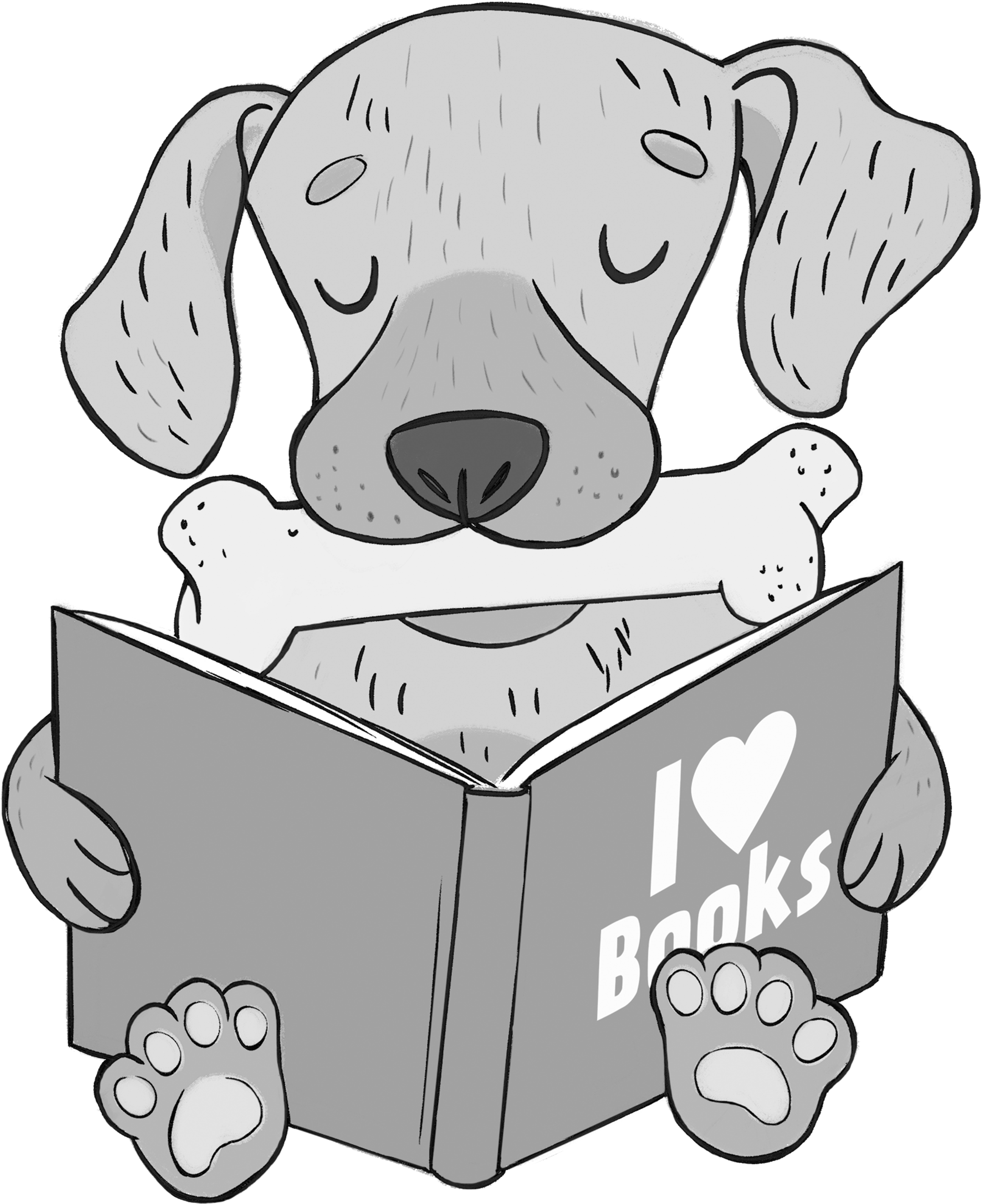 Dog Reading Love Books