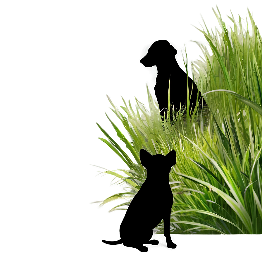 Dog Silhouette In Grass Png Rgq