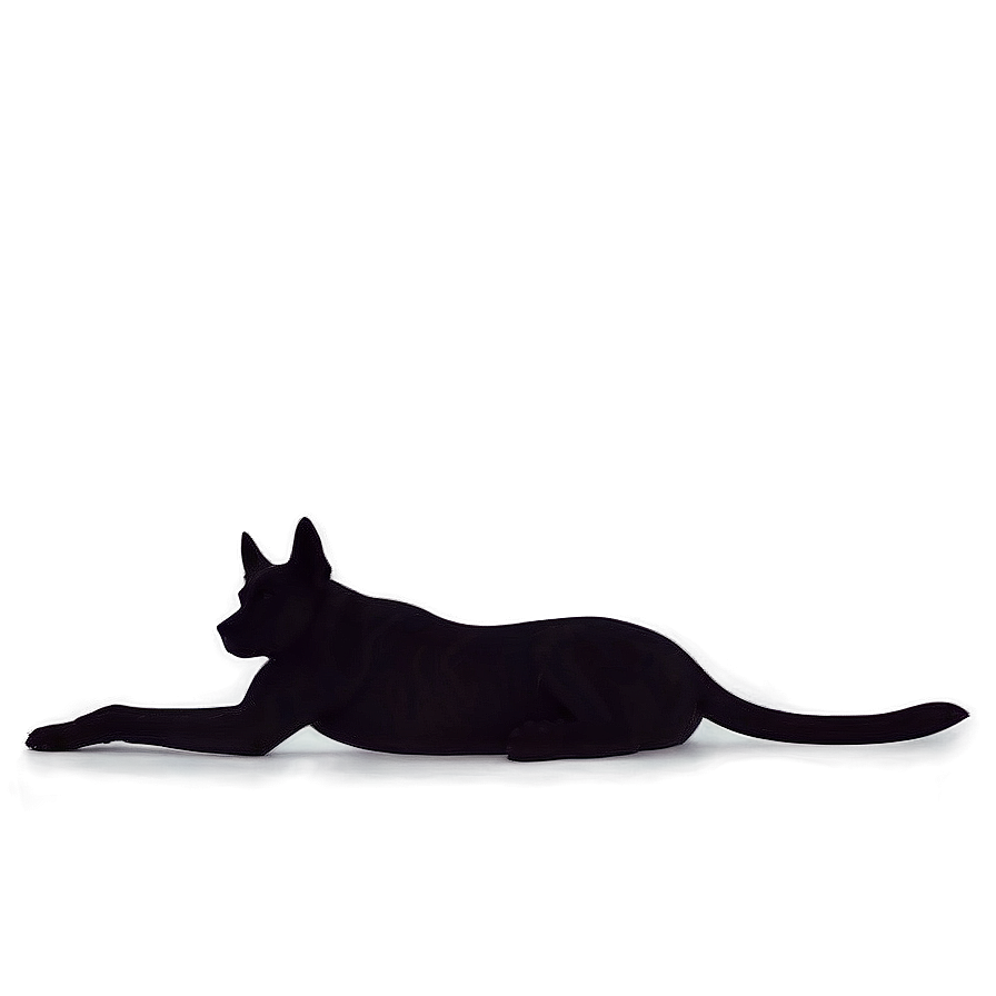 Dog Silhouette Lying Down Png 1