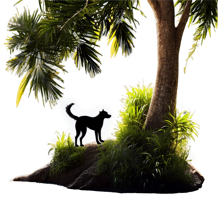 Dog Silhouette Under Tree Png 72