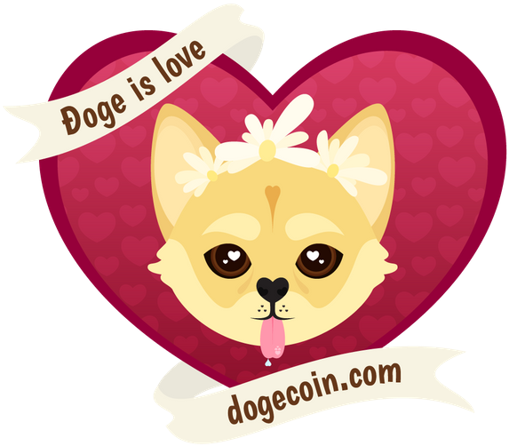 Dogecoin Love Heart Graphic