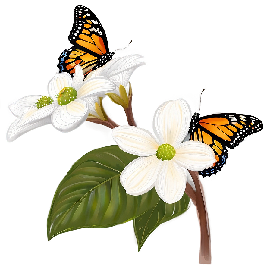 Dogwood And Butterfly Png Jyg16