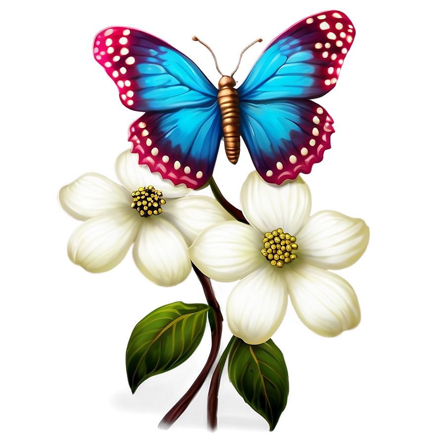 Dogwood And Butterfly Png Myt49