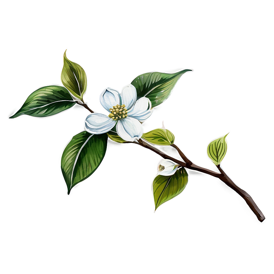 Dogwood Branch Watercolor Png 06282024