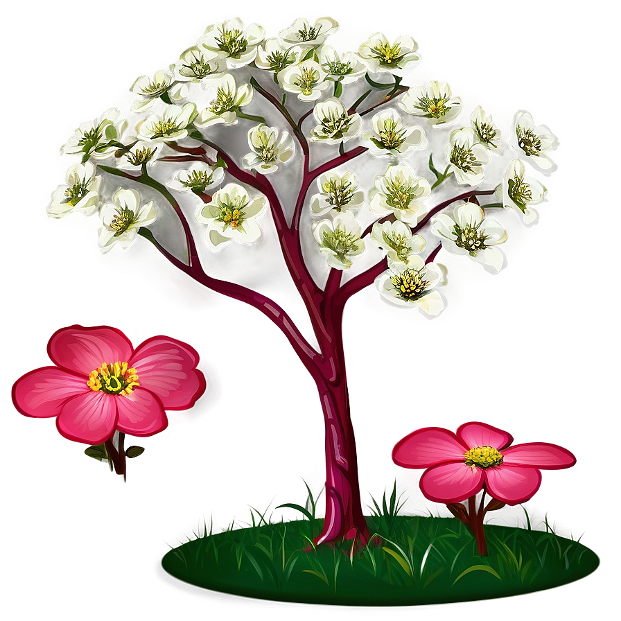 Dogwood Landscape Artwork Png 42