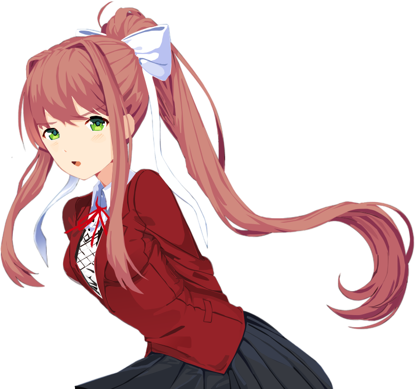 Doki Doki Literature Club Monika Side Glance