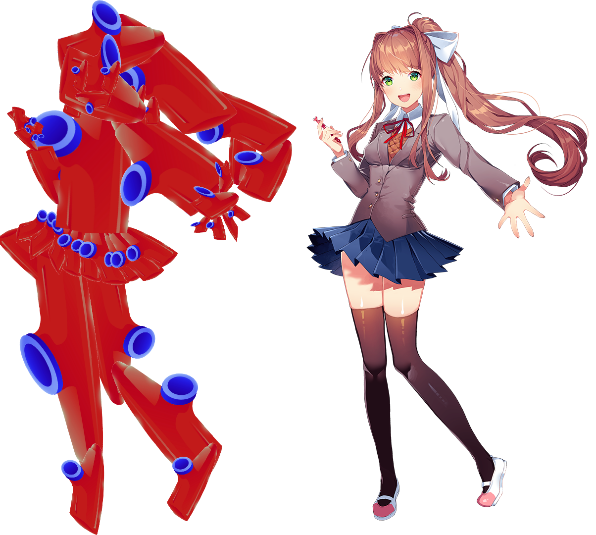 Doki Doki Literature Club Monikaand Red Abstract Figure