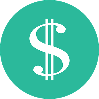 Dollar Sign Icon Aqua Background