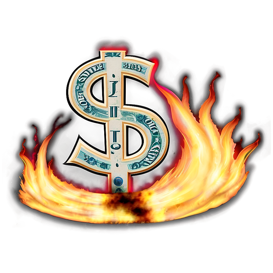 Dollar Sign In Fire Png 7