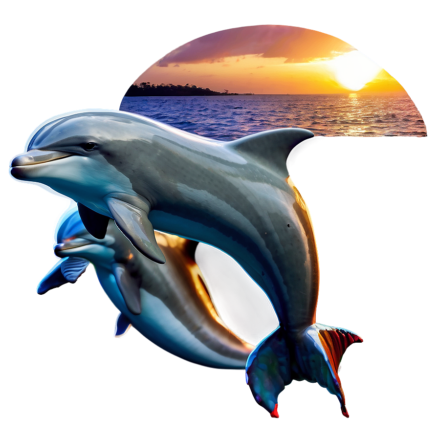 Dolphins Sunset View Png Kec41