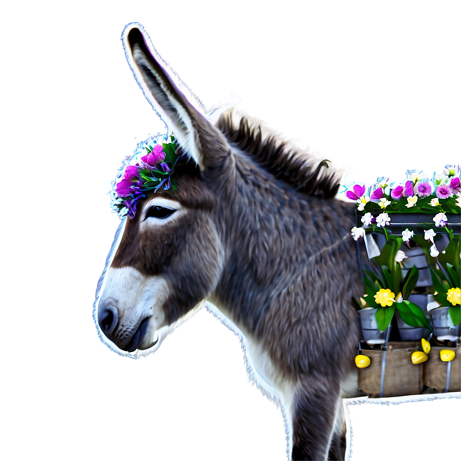 Donkey With Flowers Png Xvu