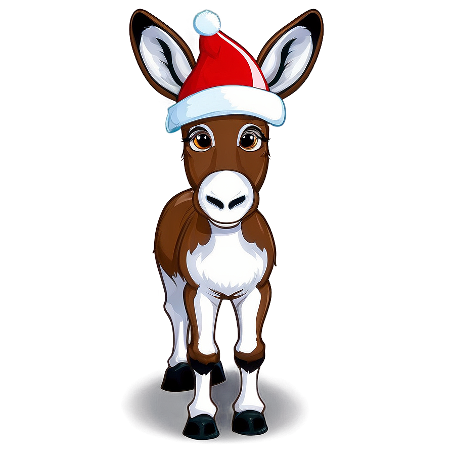 Donkey With Santa Hat Png Wov46