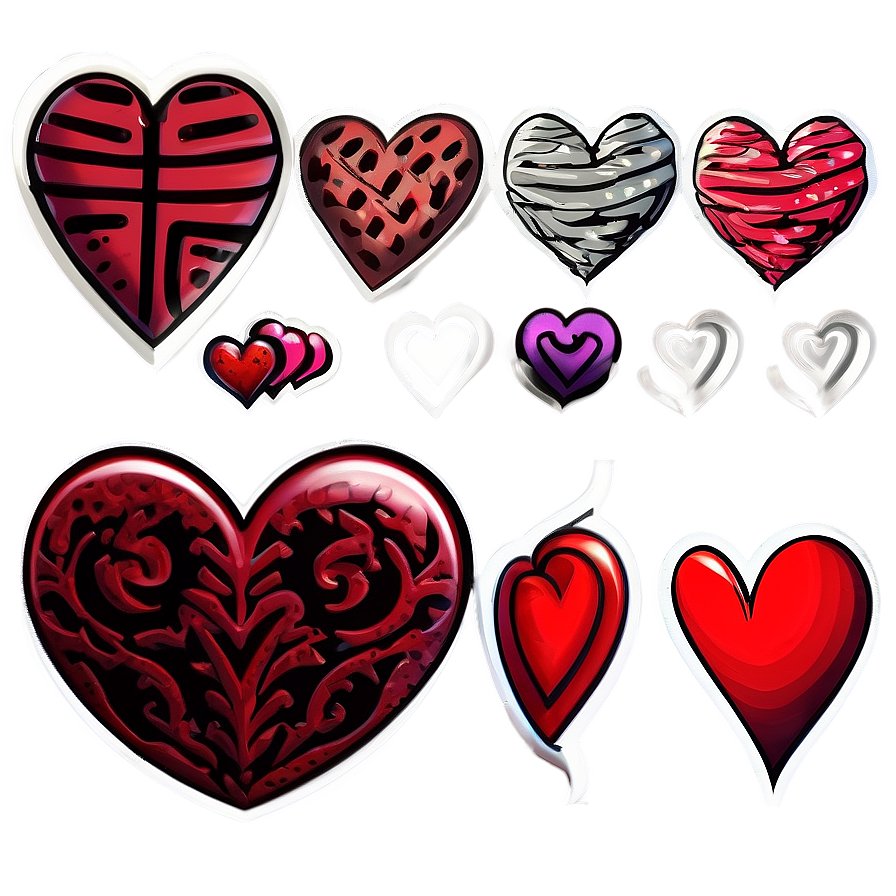 Doodle Hearts Png 05032024