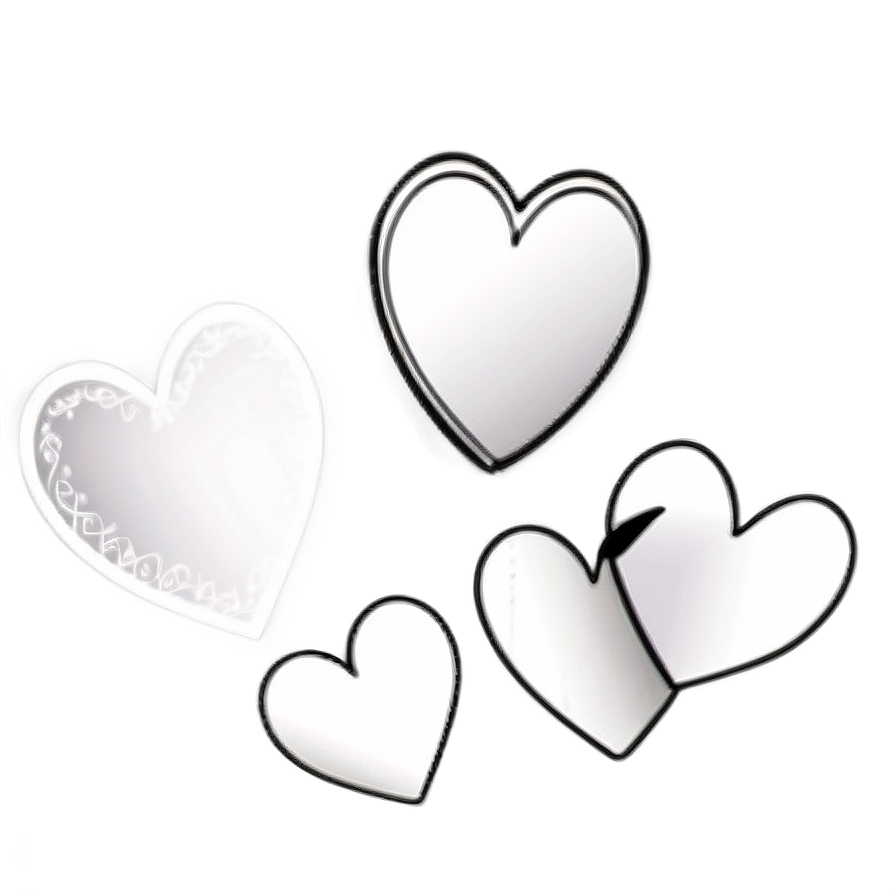 Doodle White Hearts Png Wcj64