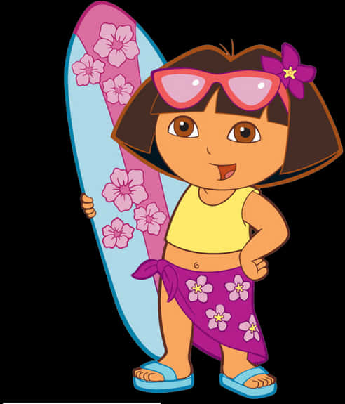 Dora Surfer Animated Character