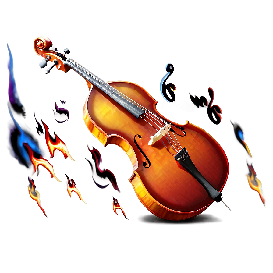 Double Bass In Fire Png 64