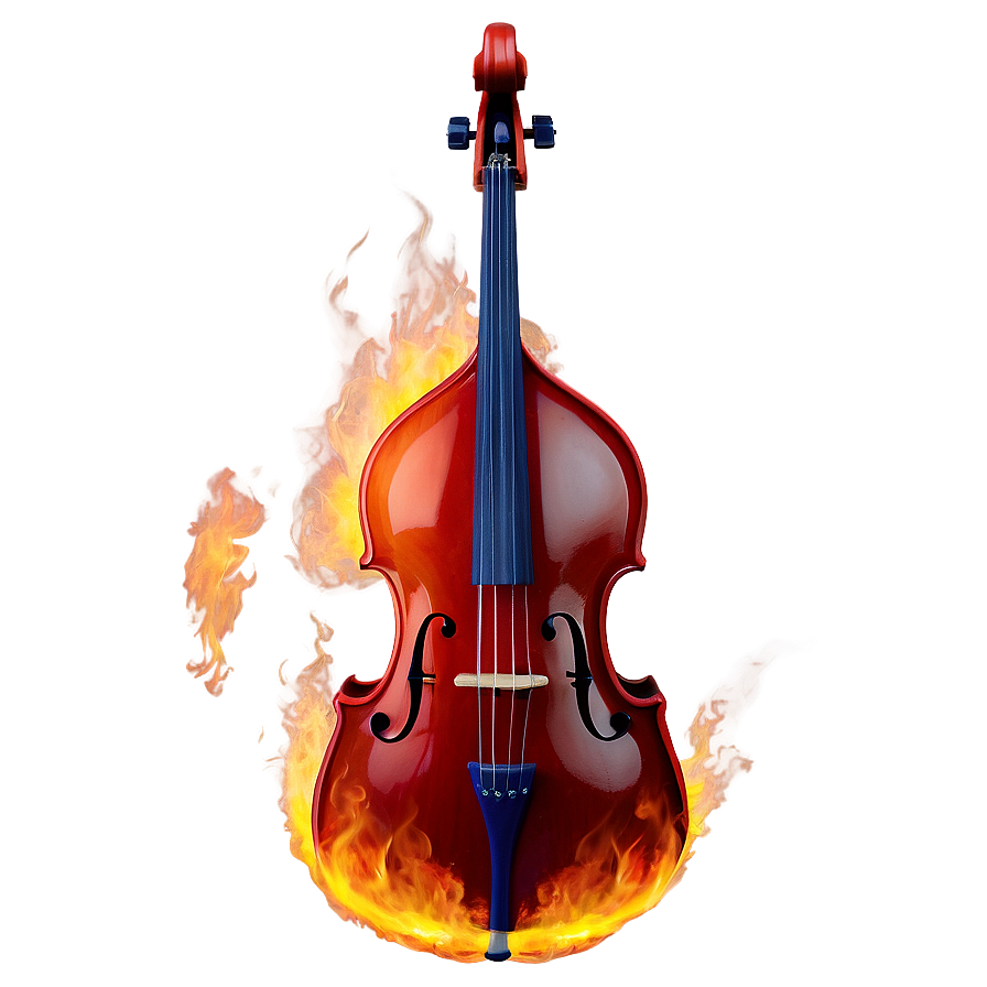 Double Bass In Fire Png Cky79