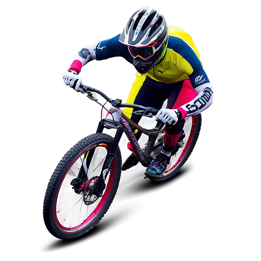 Downhill Mountain Cyclist Png Jqk