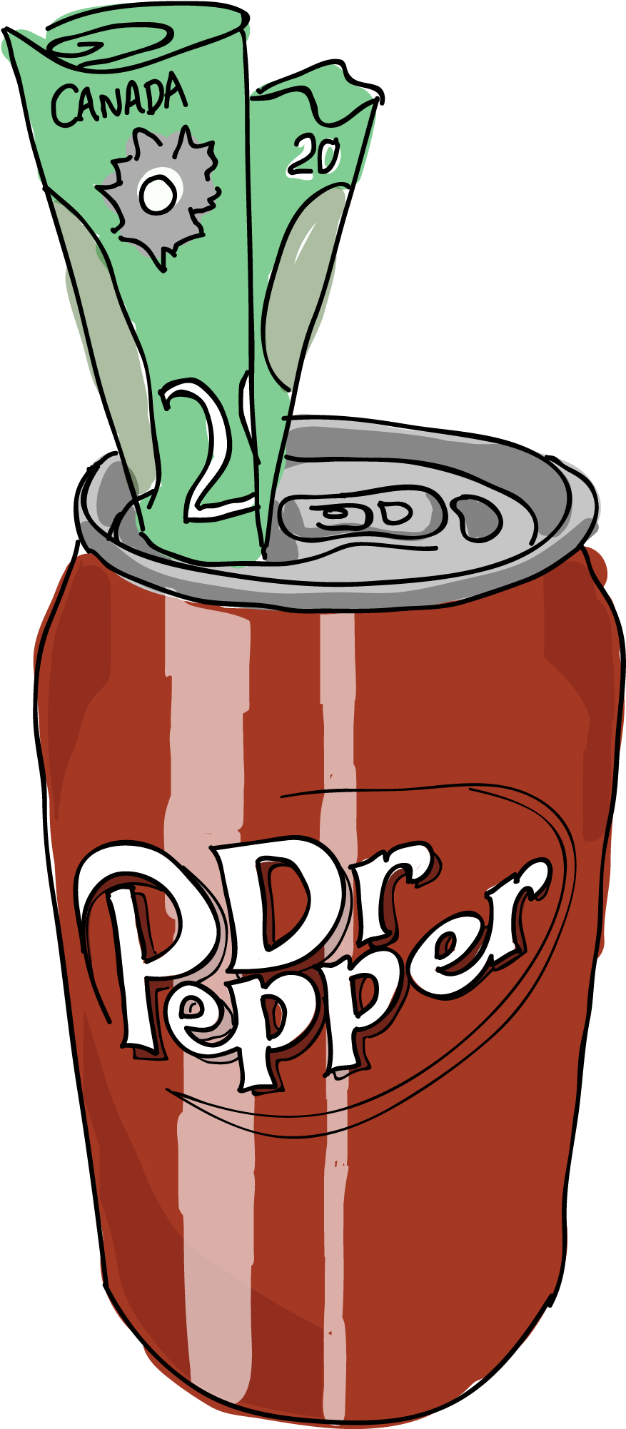 Dr Pepper Canwith Canadian Money