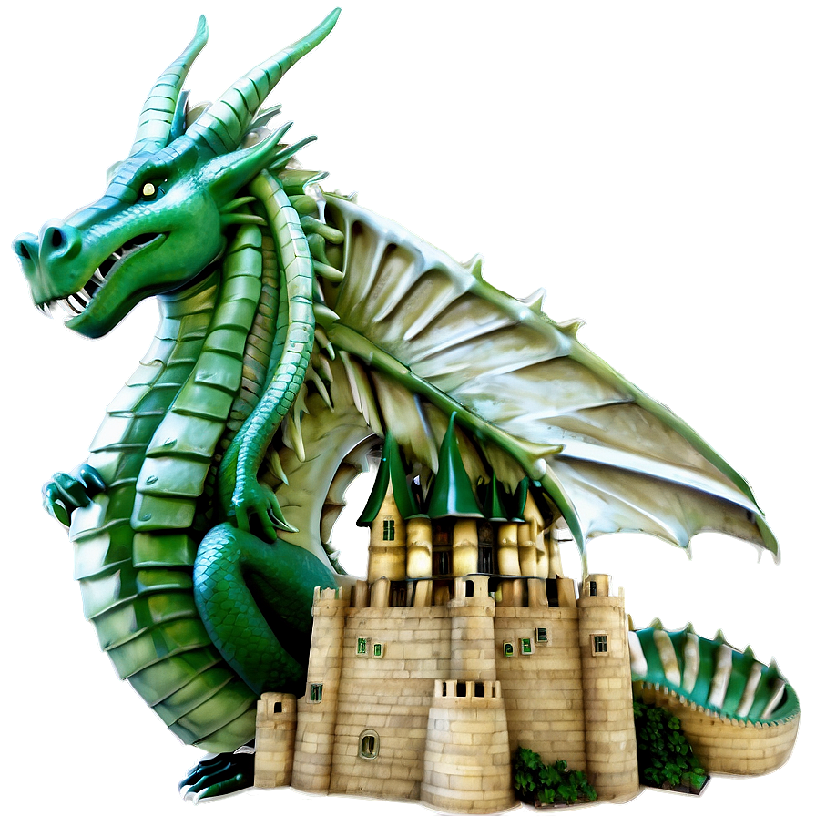 Dragon And Castle Png 05032024