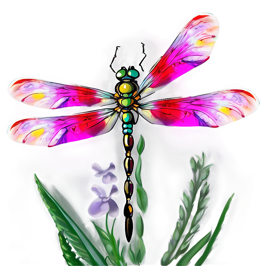 Dragonfly On Flower Png Pqk2