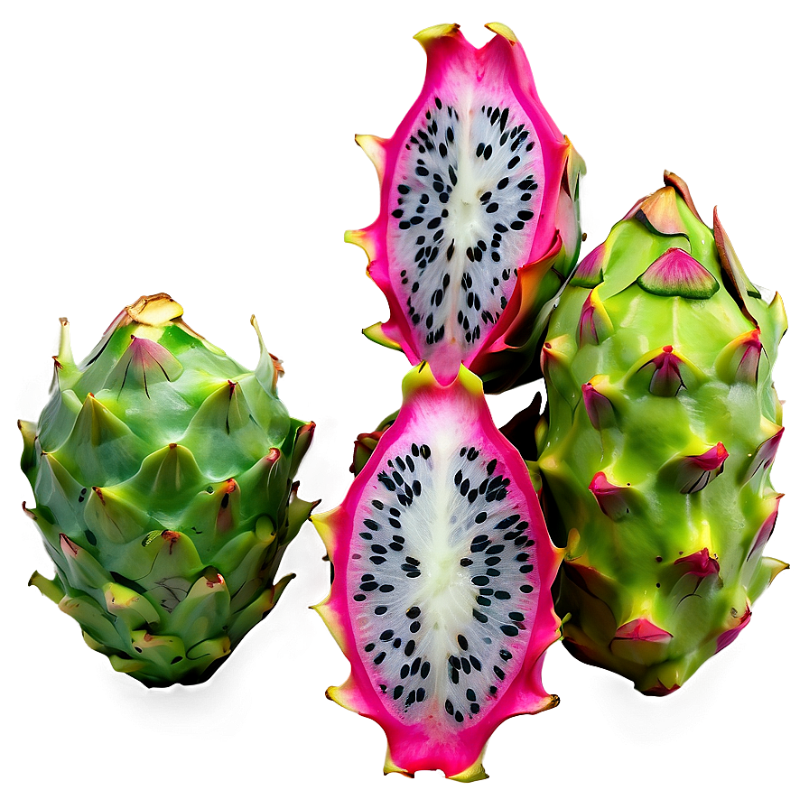 Dragonfruit Halves Display Png 46