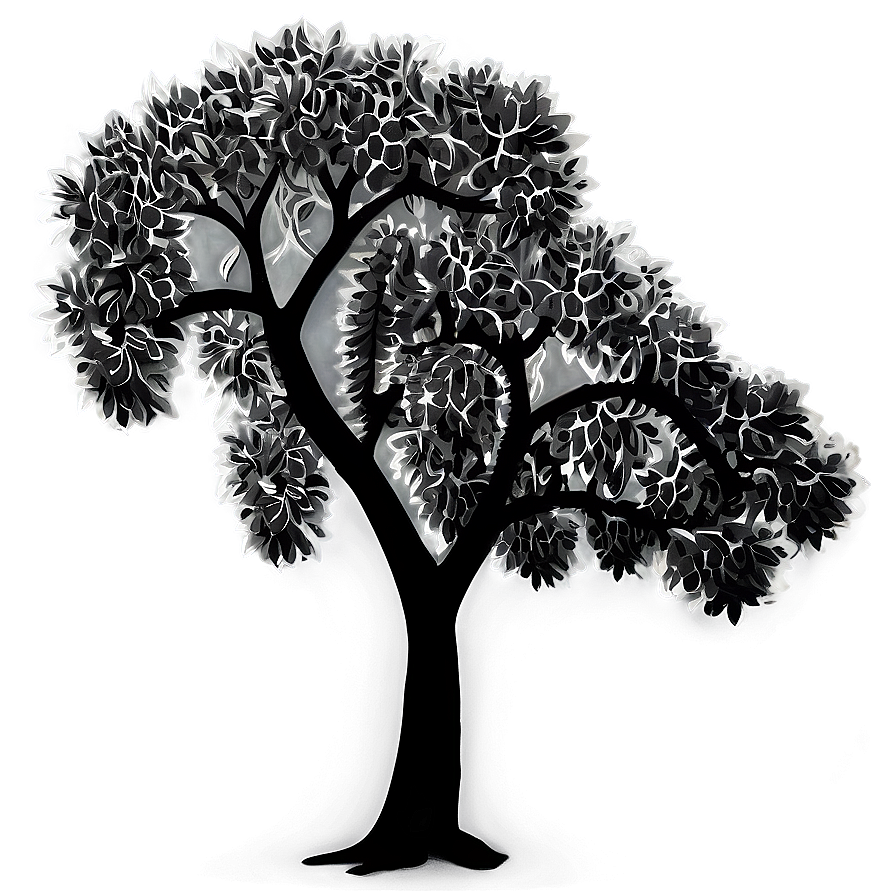 Dramatic Black And White Tree Photography Png 74