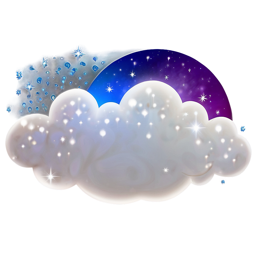 Dream Cloud With Stars Png Aqg